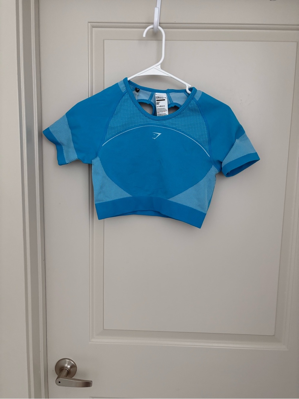 Gymshark Girls' Teal Blue Short Sleeve Crop Performance Top